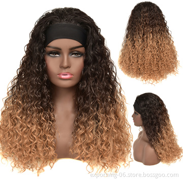 Wholesale curly wig for black women african omber glueless cosplay high temperature wigs water wave synthetic wig